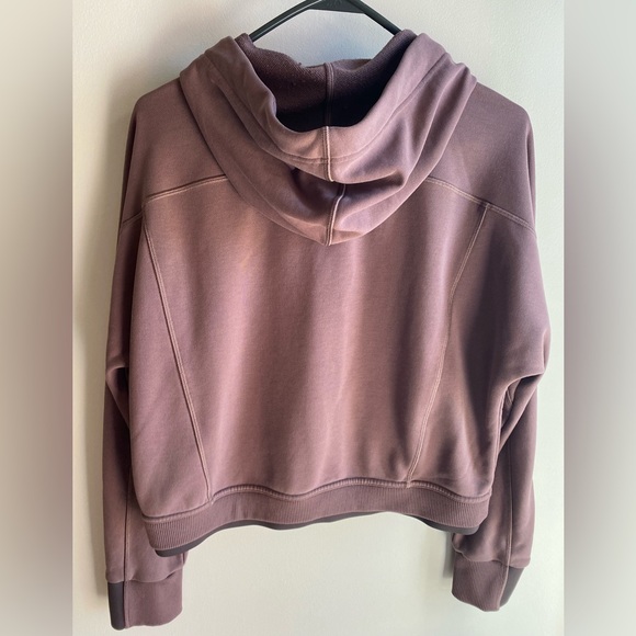 Athleta Recover Hoodie Sweatshirt Size S Smoked Almond Purple Brown Pullover - Picture 8 of 11